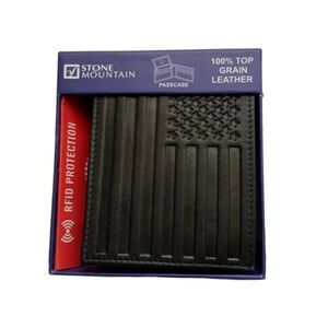 Stone Mountain Black Leather Wallet